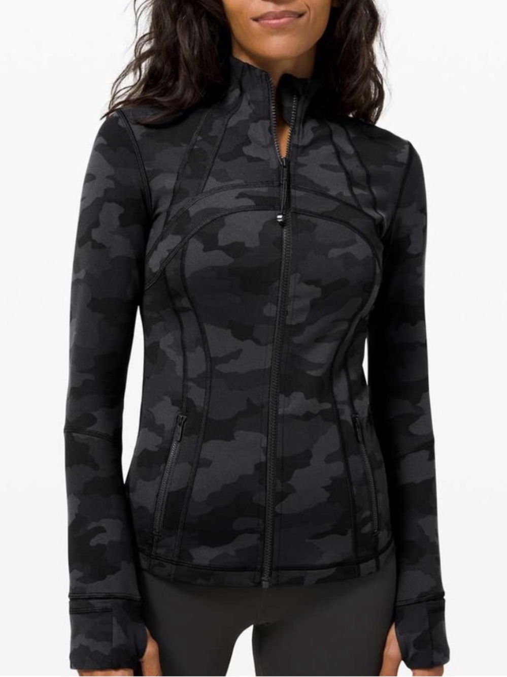 lululemon Define Black Camo Zip-Front Utility Jacket